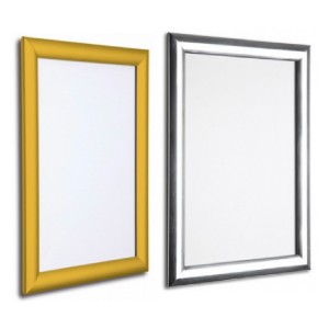Gold and Shiny, Polished Silver 25mm Snap Frames