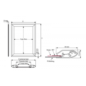 A1 Double Coloured Black and Silver 40mm Snap Frame A1 Double Coloured Black and Silver 40mm Snap Frame
