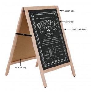Light Wood Indoor Chalkboard A Board