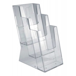 Three Tiered Clear Leaflet and Brochure Holders Three Tiered Clear Leaflet and Brochure Holders